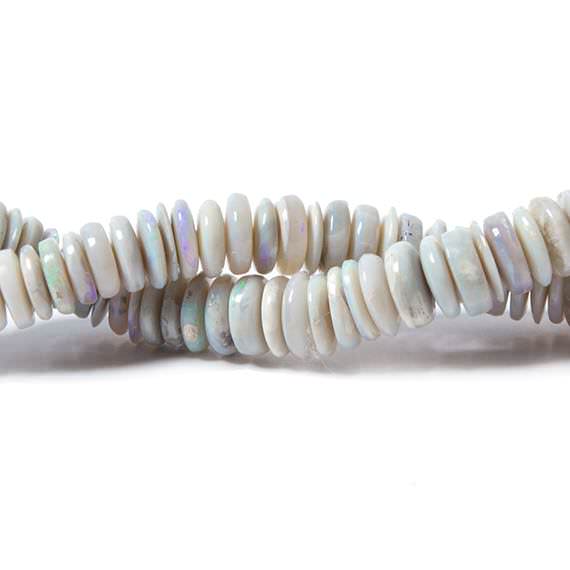 6-11mm Australia Opal plain rondelle beads 18 inch 130 A grade - Beadsofcambay.com
