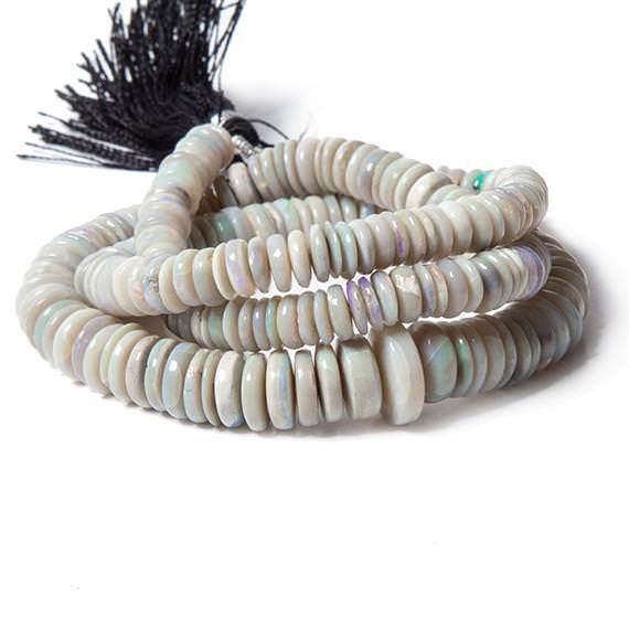 6-11mm Australia Opal plain rondelle beads 18 inch 130 A grade - Beadsofcambay.com