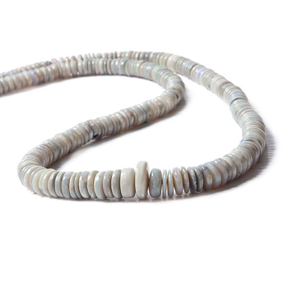 6-11mm Australia Opal plain rondelle beads 18 inch 130 A grade - Beadsofcambay.com