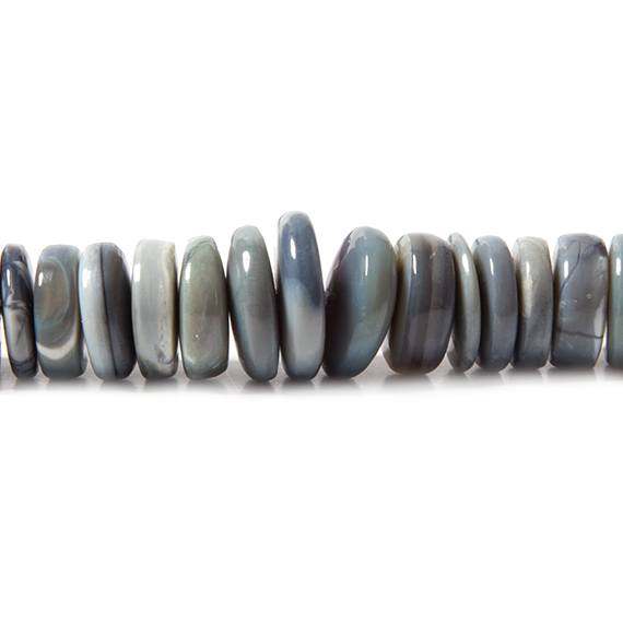 6-11mm Blue Gray Australian Opal Heshi Beads 20 inch 225 pieces A - Beadsofcambay.com
