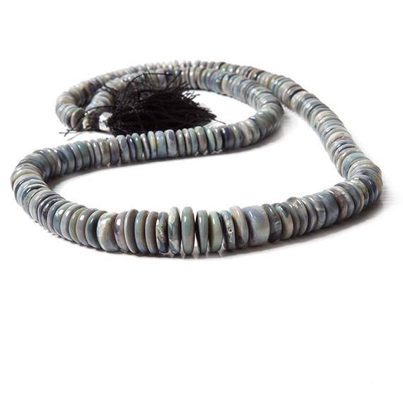 6-11mm Blue Gray Australian Opal Heshi Beads 20 inch 225 pieces A - Beadsofcambay.com