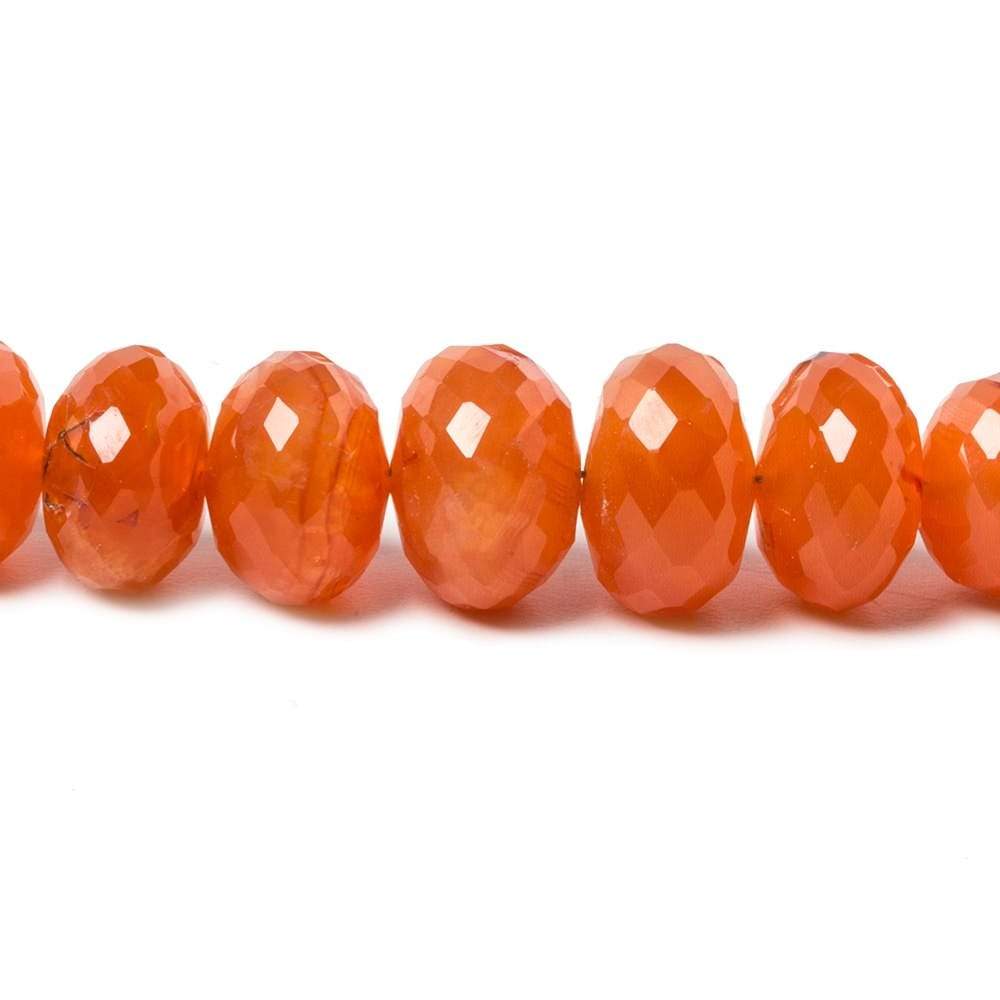 6-11mm Carnelian Faceted Rondelle Beads 15.5 inch 71 pieces - Beadsofcambay.com