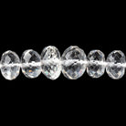 6-11mm Crystal Quartz Faceted Rondelle Beads 17 inch 84 pieces - Beadsofcambay.com