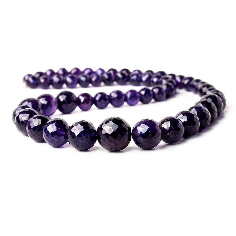 6 - 11mm Dark Amethyst Faceted Round Beads 15.5 inch 56 pieces - Beadsofcambay.com