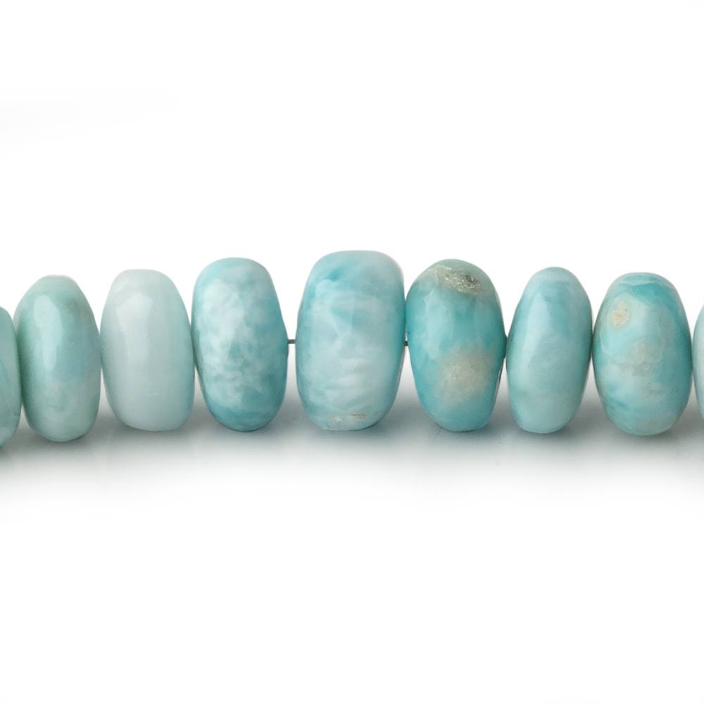 6-11mm Larimar plain rondelle beads 18 inch 108 pieces - Beadsofcambay.com