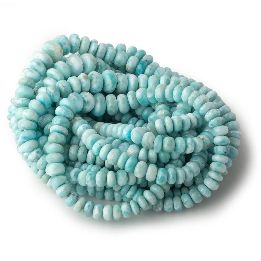 6-11mm Larimar plain rondelle beads 18 inch 108 pieces - Beadsofcambay.com