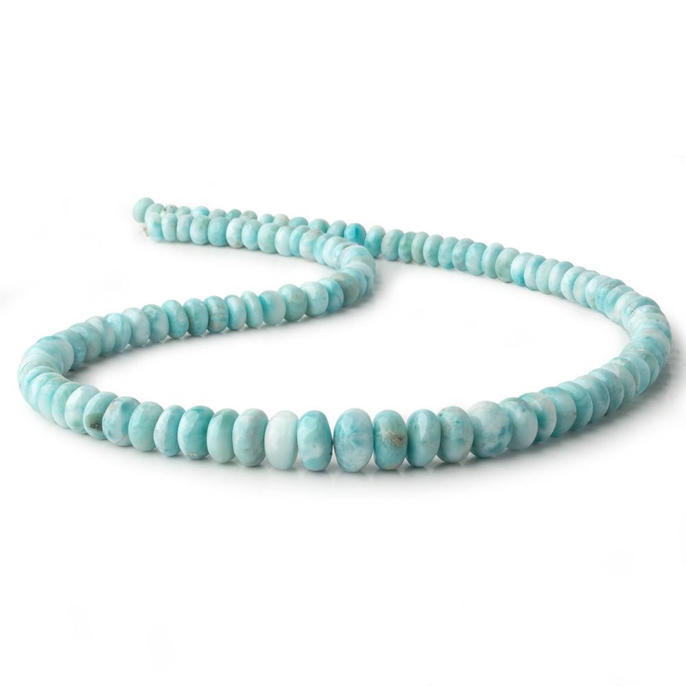 6-11mm Larimar plain rondelle beads 18 inch 108 pieces - Beadsofcambay.com