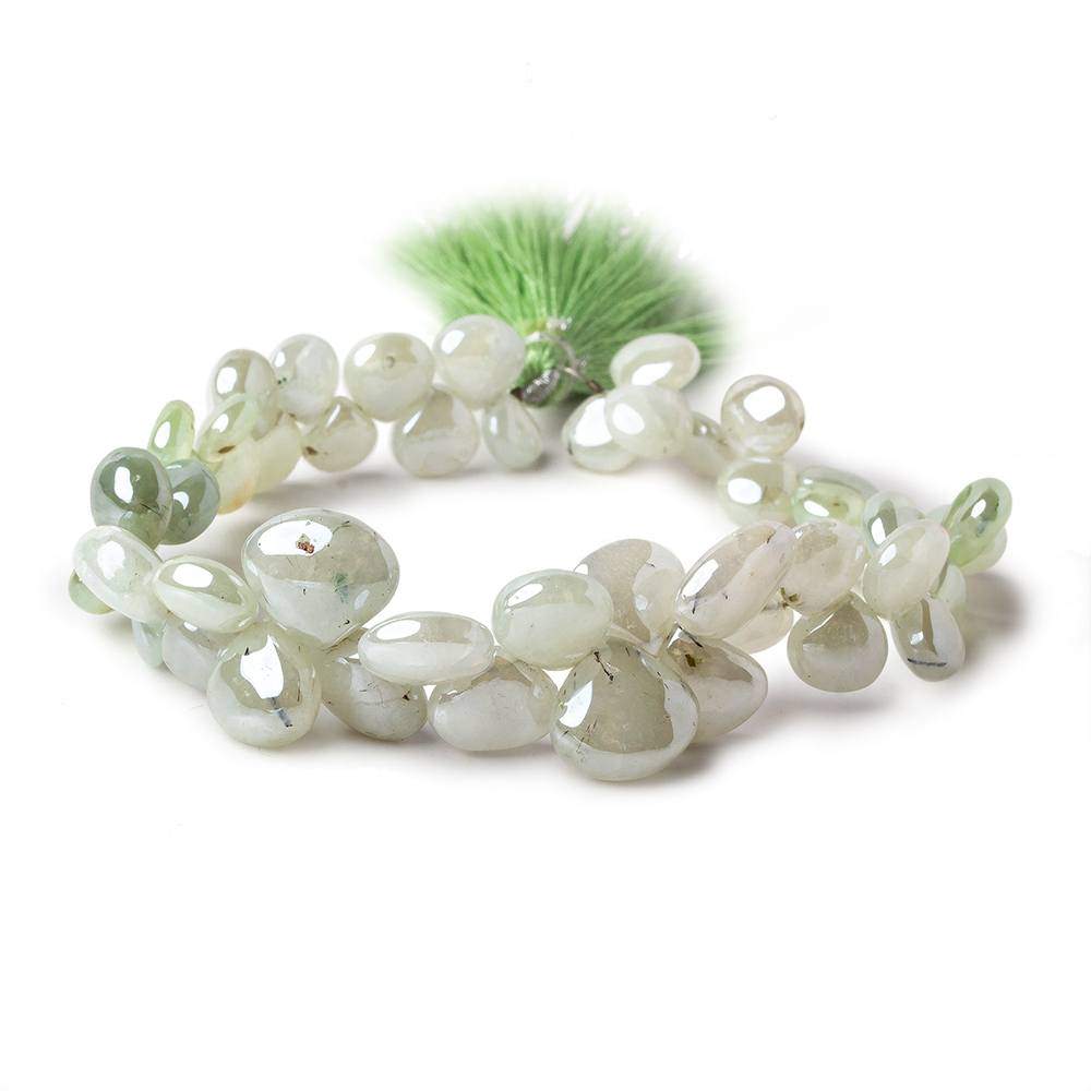 6-11mm Mystic Prehnite Plain Heart Beads 7.5 inch 50 pieces - Beadsofcambay.com