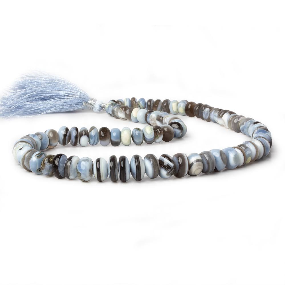 6-11mm Owyhee Blue Opal Plain Rondelles 16 inches 82 pieces AA - Beadsofcambay.com
