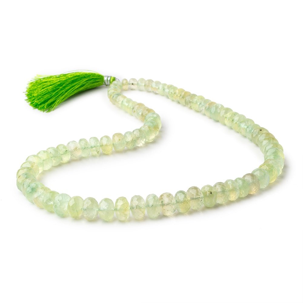 6-11mm Prehnite Faceted Rondelle Beads 17 inch 78 pieces - Beadsofcambay.com