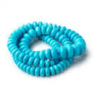 6.5-10.5mm Sleeping Beauty Turquoise Plain Rondelle Beads 17 inch 100 pieces AAA - Beadsofcambay.com