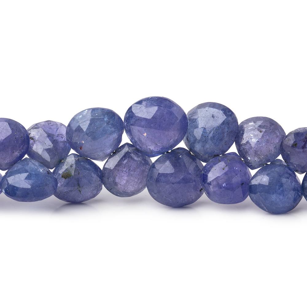 6-11mm Tanzanite Faceted Heart Beads 9 inch 58 pieces - Beadsofcambay.com