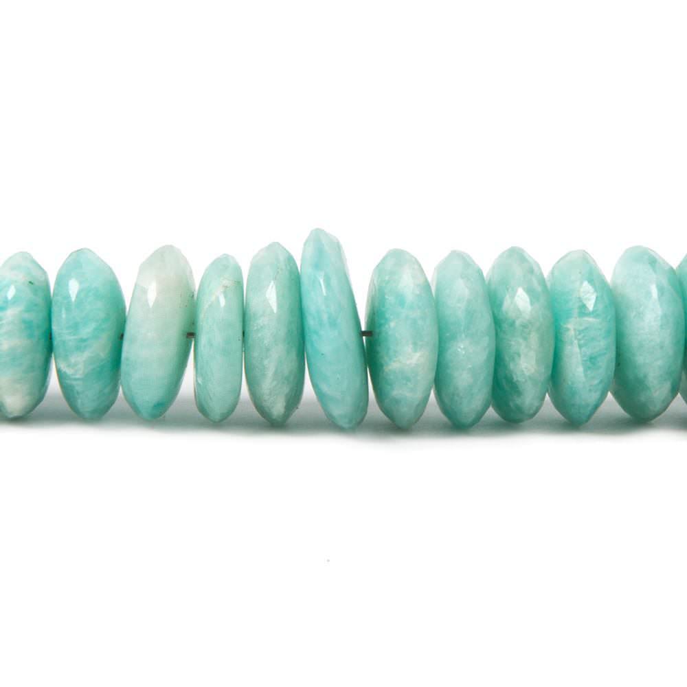 6-12mm Amazonite German Faceted Rondelle Beads 16 inch 130 pieces - Beadsofcambay.com