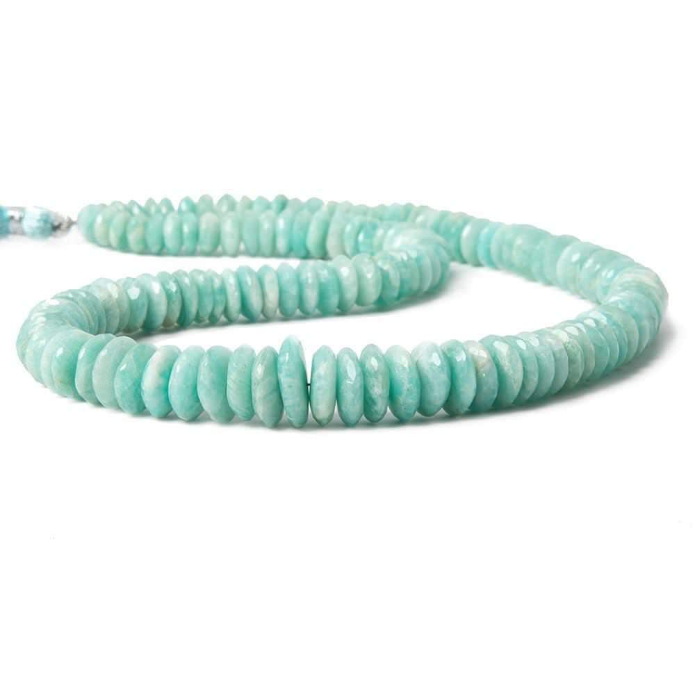 6-12mm Amazonite German Faceted Rondelle Beads 16 inch 130 pieces - Beadsofcambay.com