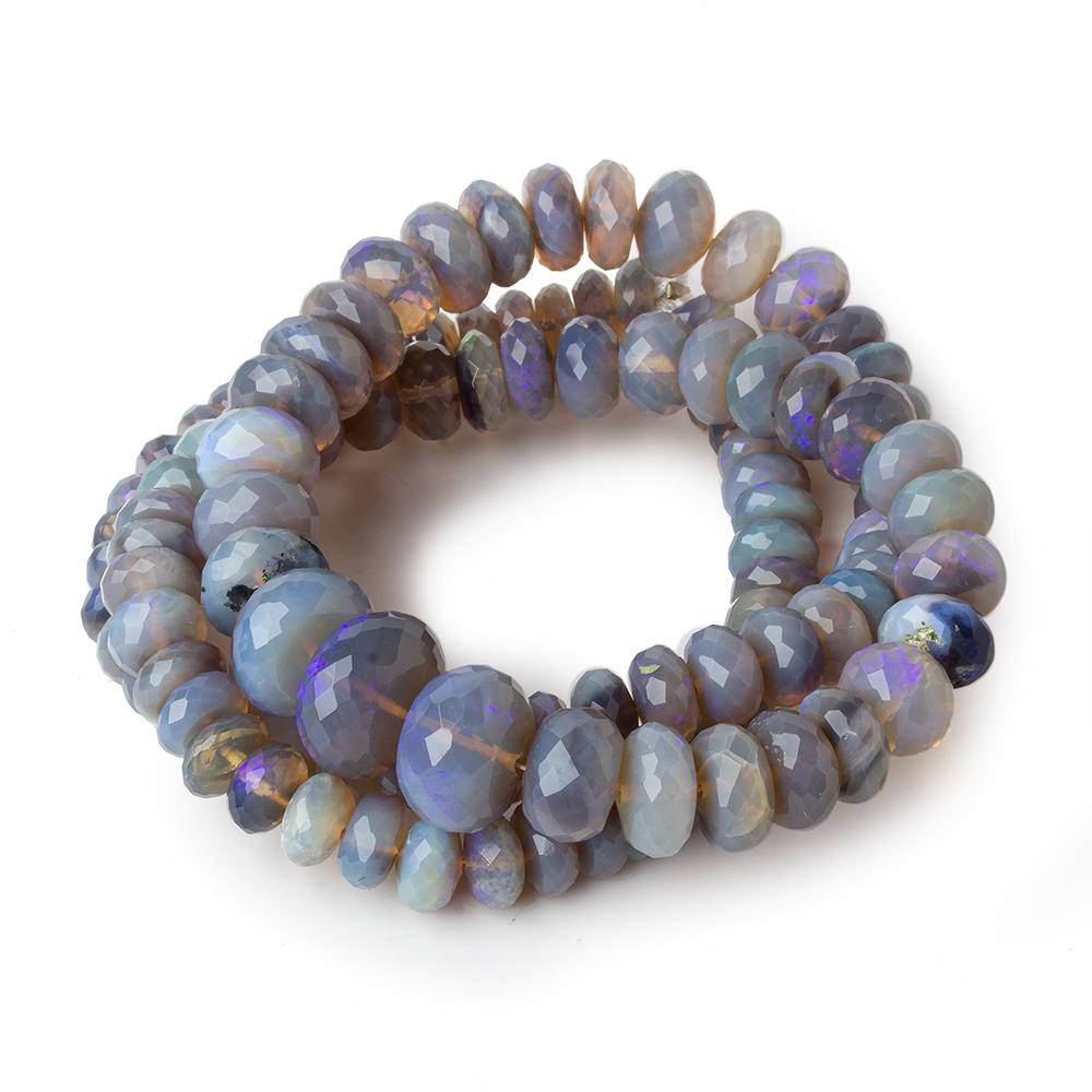 6-12mm Australian Purple Opal faceted rondelles 18 inch 108 beads AAA - Beadsofcambay.com