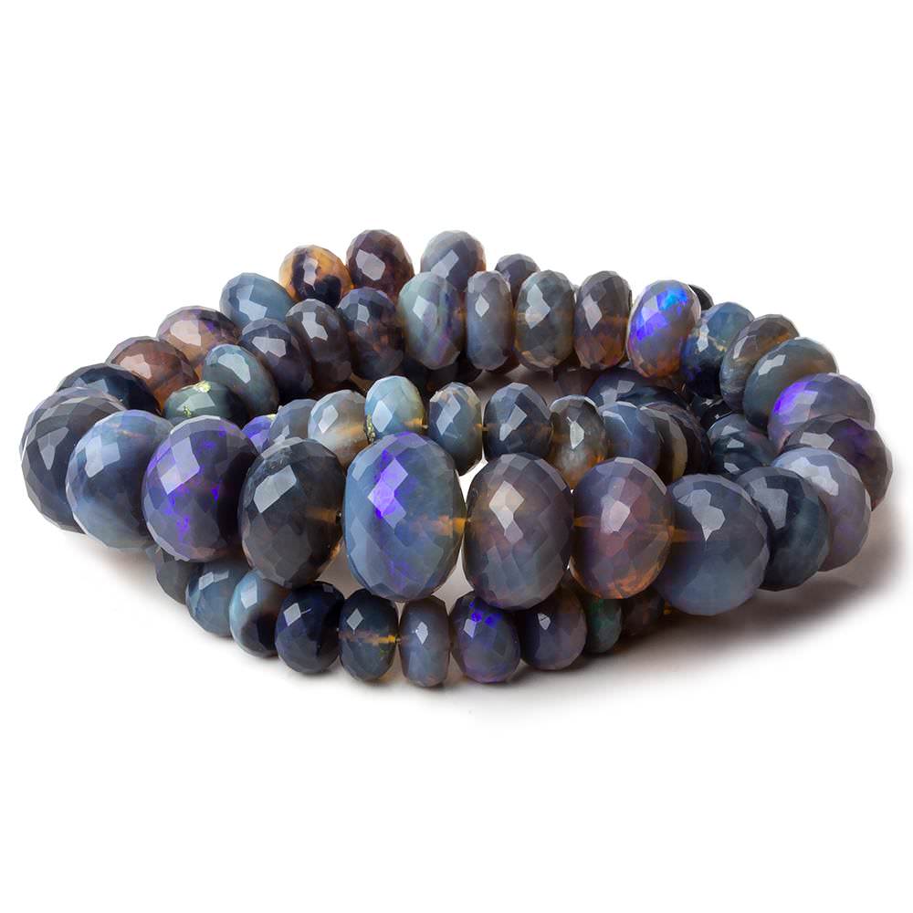 6-12mm Australian Purple Opal faceted rondelles 18 inch 108 beads AAA - Beadsofcambay.com