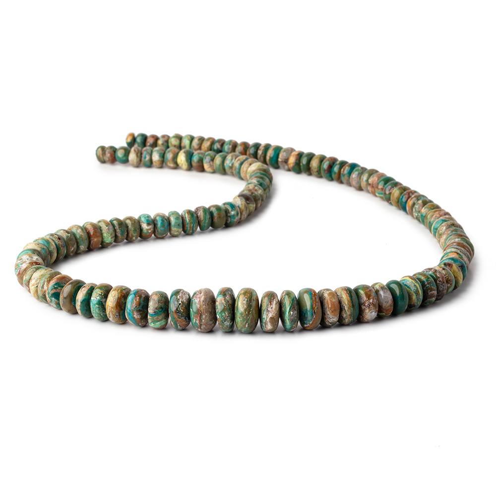 6-12mm Blue Peruvian Opal ( Opalina ) plain rondelle beads 20 inch 110 pieces - Beadsofcambay.com