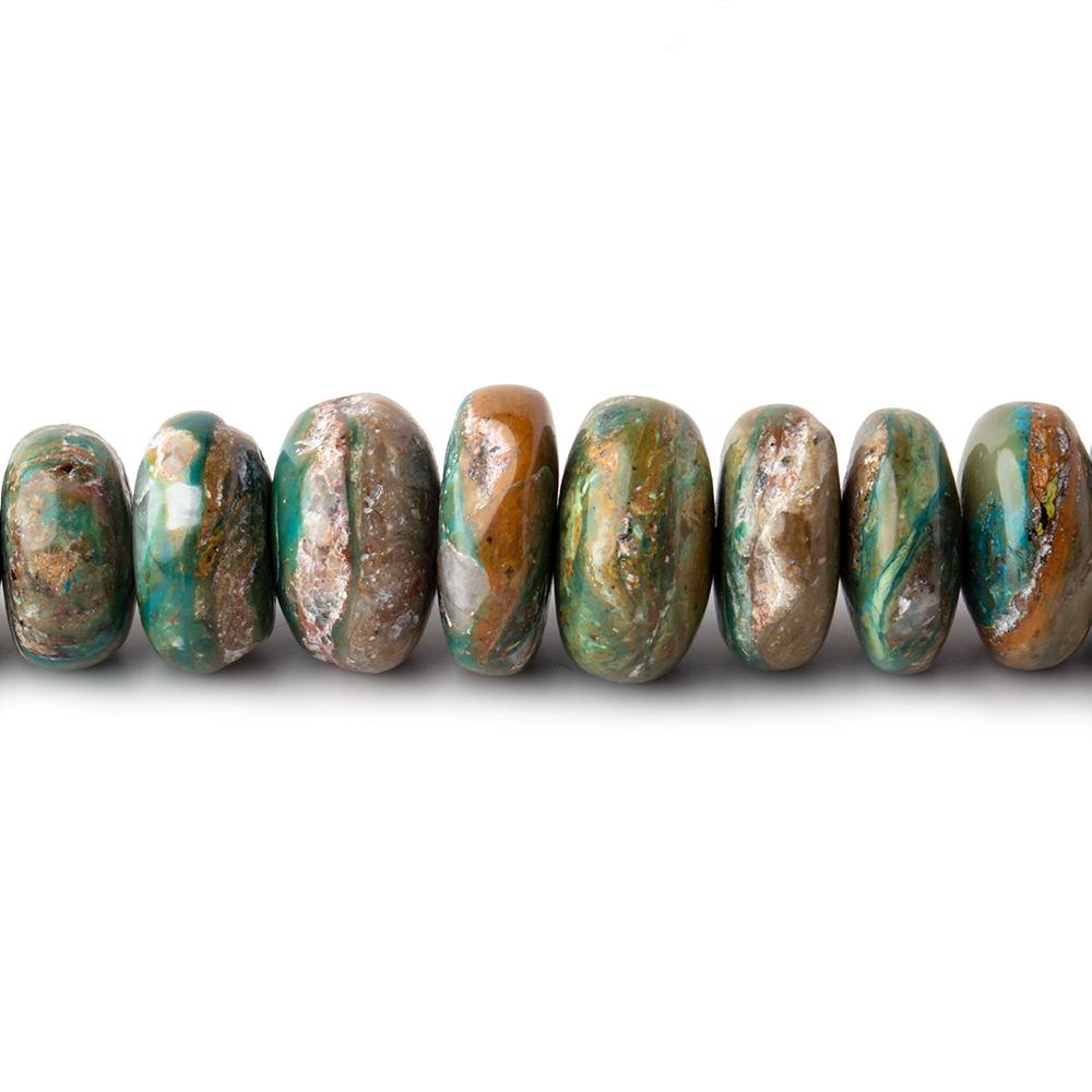 6-12mm Blue Peruvian Opal ( Opalina ) plain rondelle beads 20 inch 110 pieces - Beadsofcambay.com