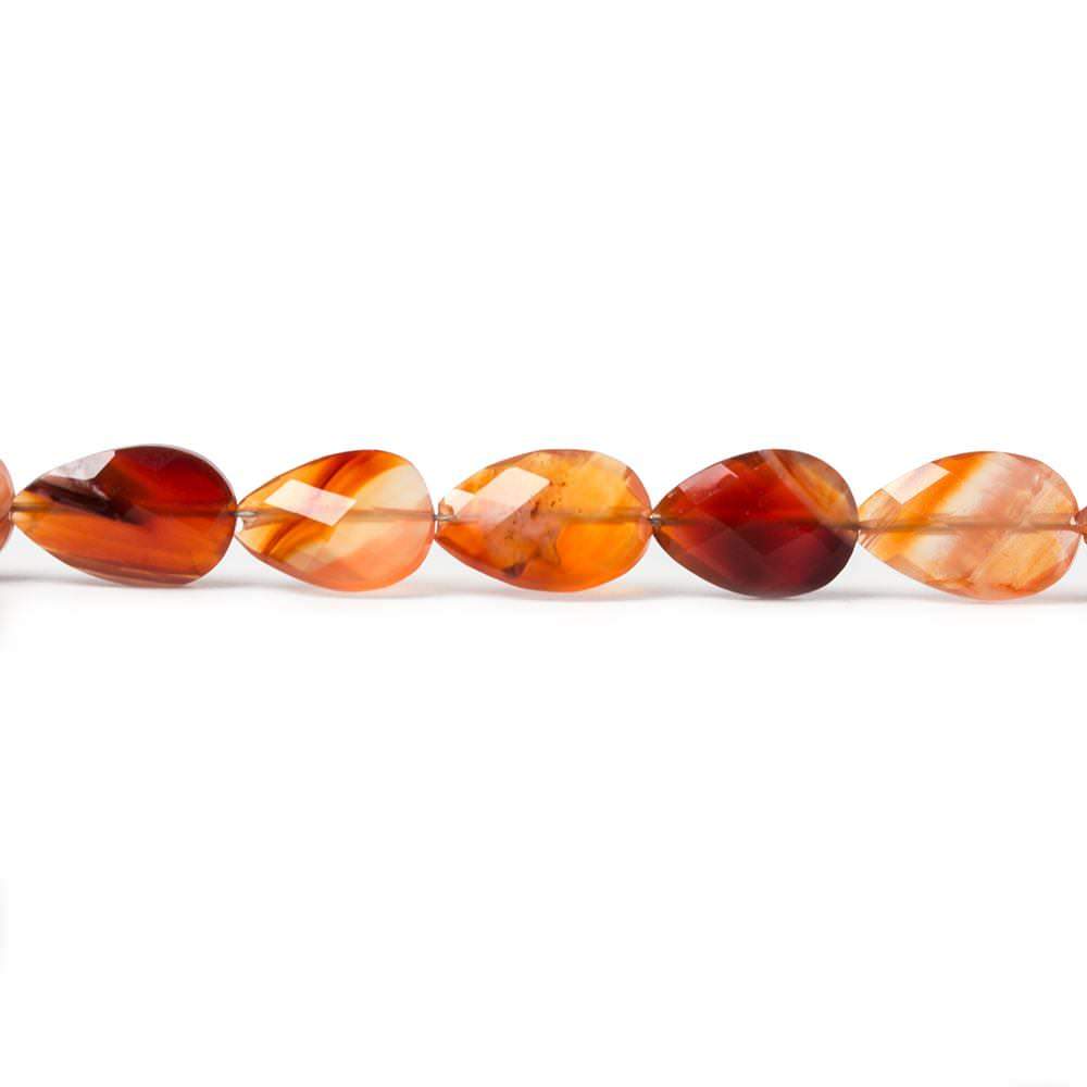 6-12mm Carnelian Straight Drill Pears 16 inch 26 pieces - Beadsofcambay.com