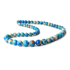 6-12mm Ceruleite Plain Round Beads 18 inch 57 pieces - Beadsofcambay.com