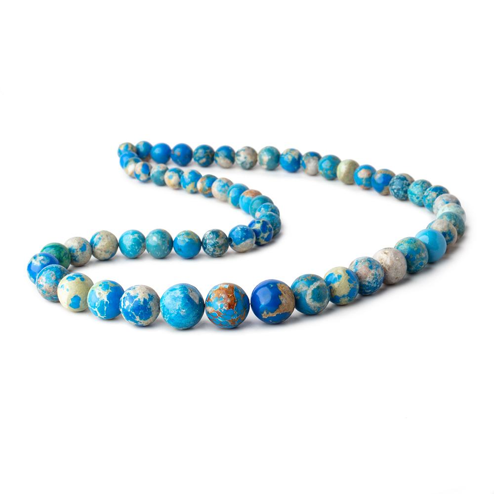 6-12mm Ceruleite Plain Round Beads 18 inch 57 pieces - Beadsofcambay.com