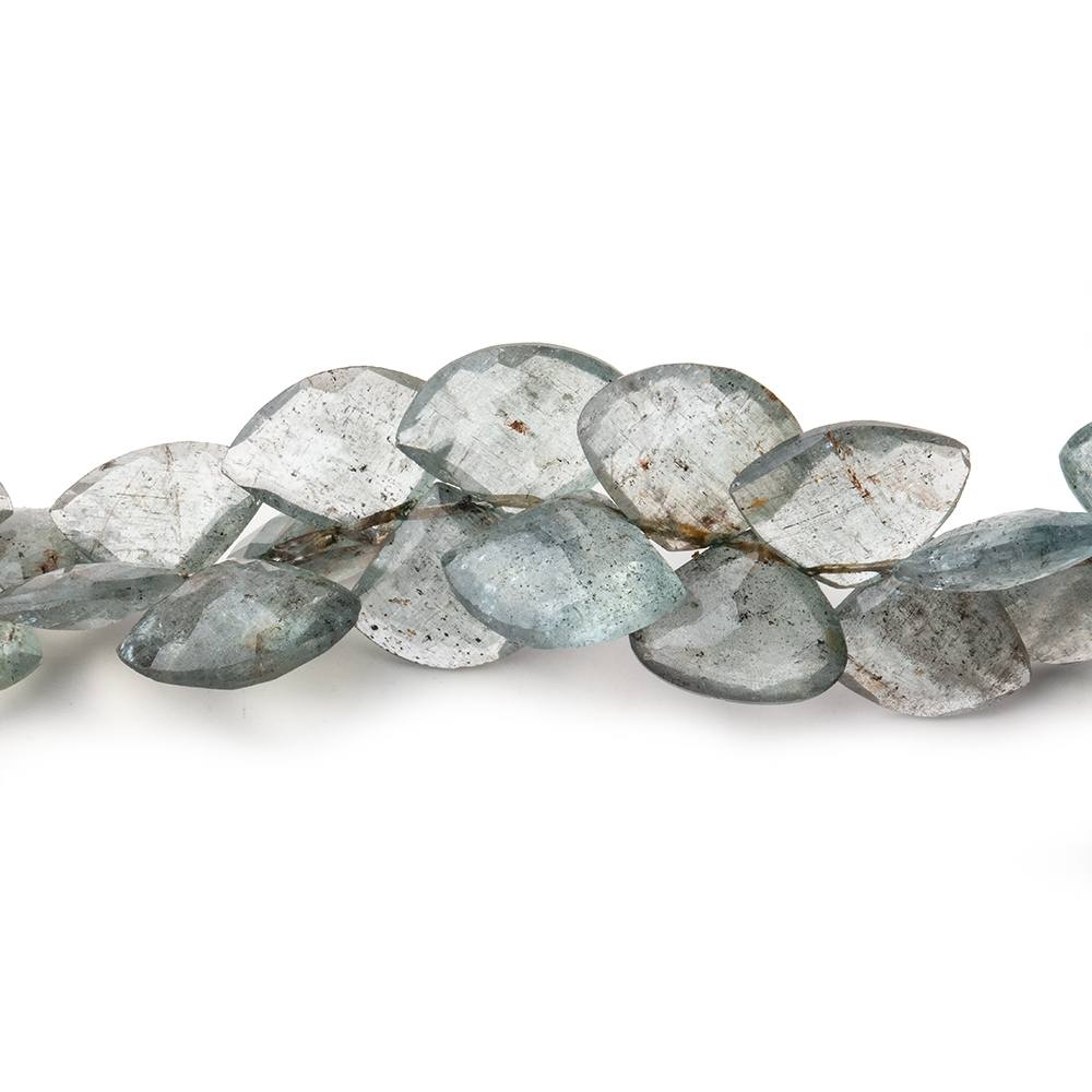 6-12mm Moss Aquamarine Faceted Fan Beads 8 inch 57 pieces - Beadsofcambay.com