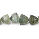 6-12mm Moss Aquamarine Faceted Trillion Beads 15 inch 48 pieces - Beadsofcambay.com