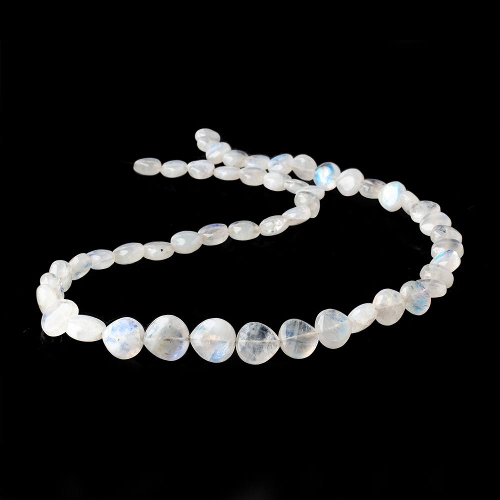 6-12mm Rainbow Moonstone Plain Heart Beads 18 inch 50 pieces AA - Beadsofcambay.com