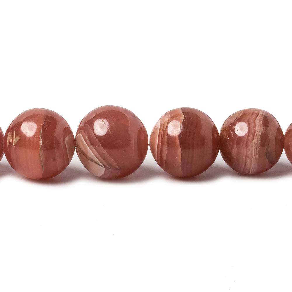 6-12mm Rhodochrosite Plain Round Beads 16 inch 50 pieces AAA - Beadsofcambay.com