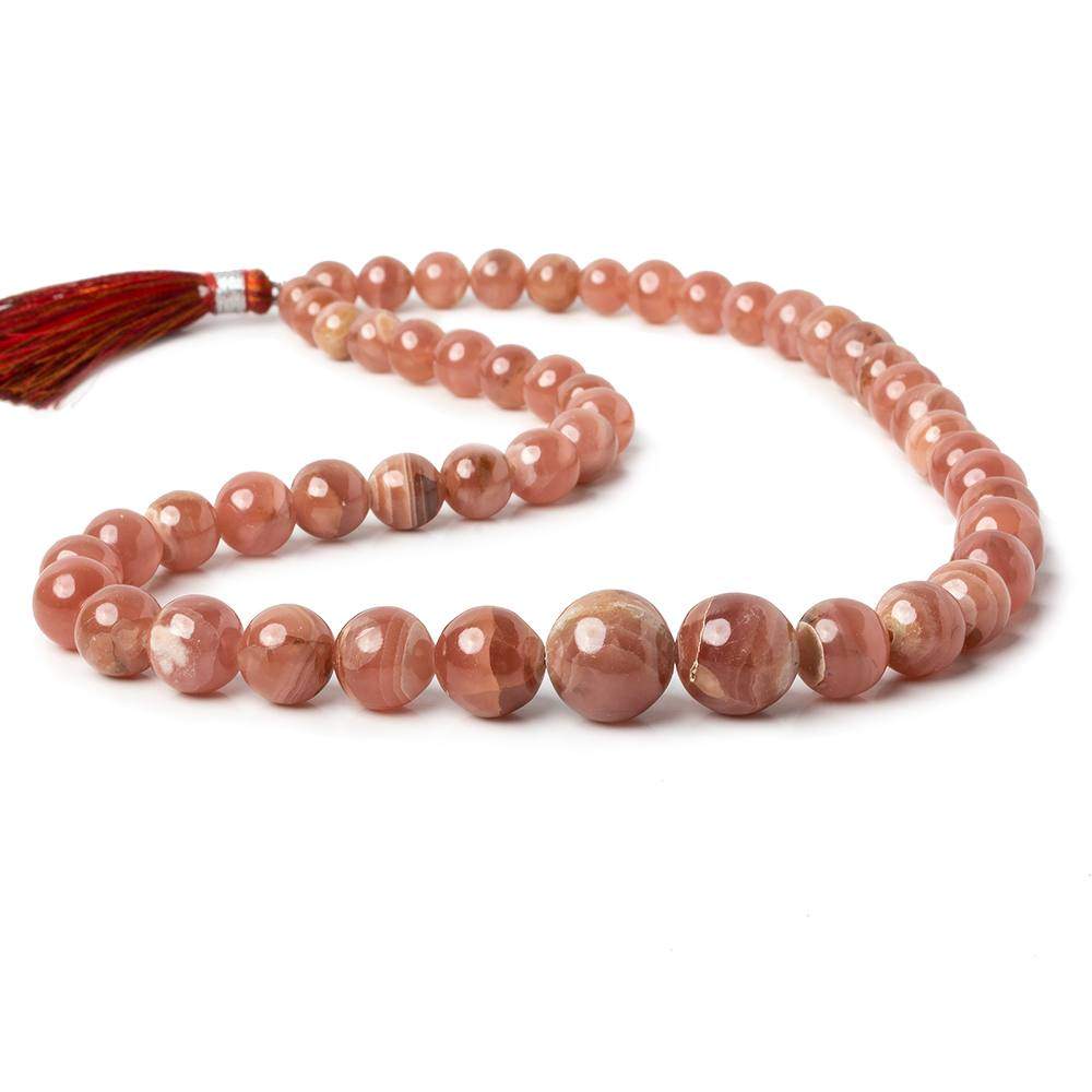 6-12mm Rhodochrosite Plain Round Beads 16 inch 50 pieces AAA - Beadsofcambay.com