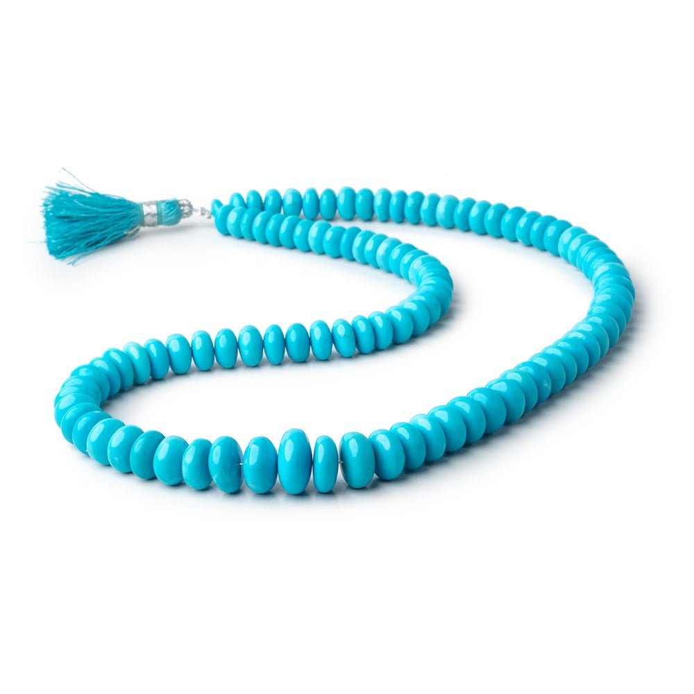 6-12mm Sleeping Beauty Turquoise Plain Rondelle Beads 17 inch 100 pieces AAA - Beadsofcambay.com