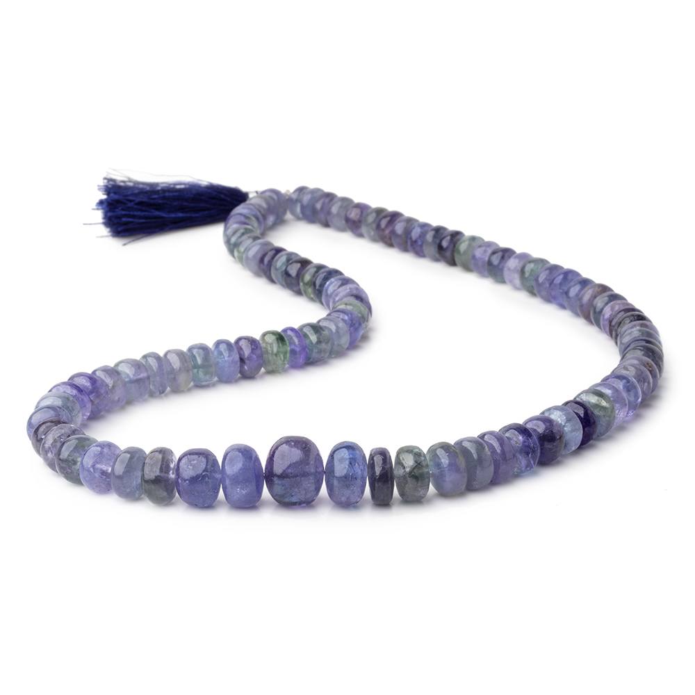 6-12mm Tanzanite Plain Rondelle Beads 17 inch 85 pieces A - Beadsofcambay.com