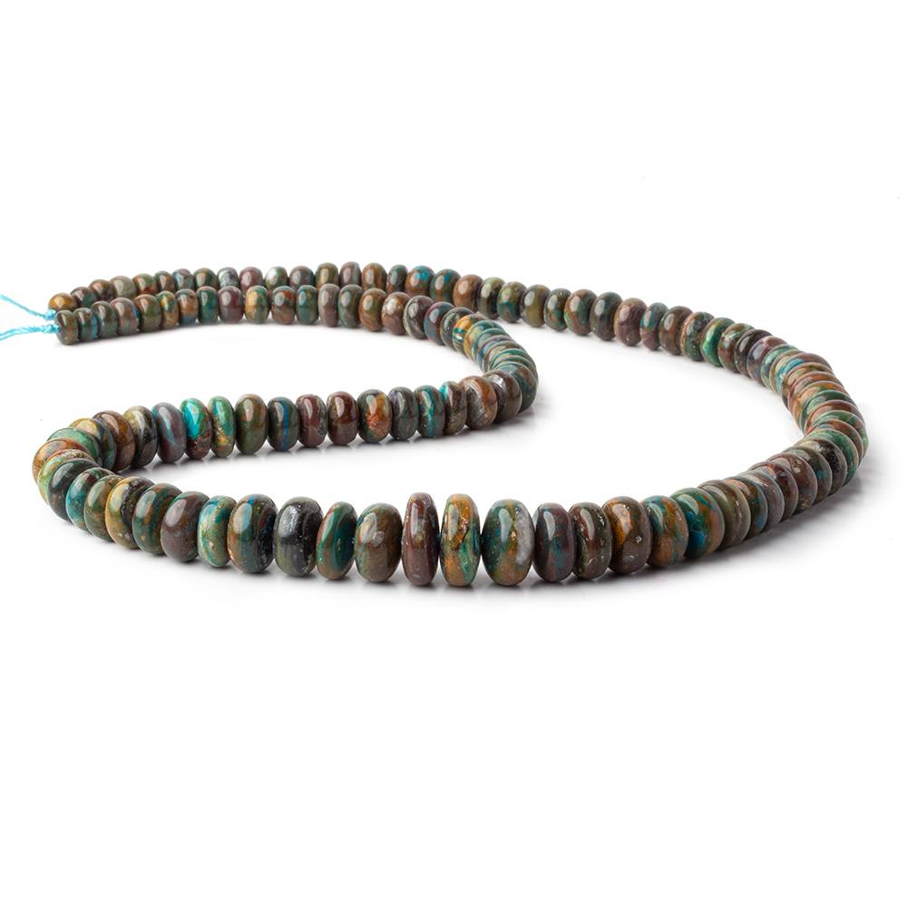 6-13.5mm Blue Peruvian Opal ( Opalina ) plain rondelle beads 22 inch 116 pieces A - Beadsofcambay.com