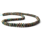 6-13.5mm Blue Peruvian Opal ( Opalina ) plain rondelle beads 22 inch 116 pieces A - Beadsofcambay.com