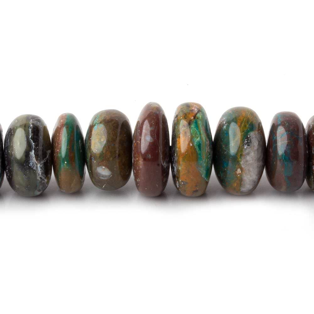 6-13.5mm Blue Peruvian Opal ( Opalina ) plain rondelle beads 22 inch 116 pieces A - Beadsofcambay.com