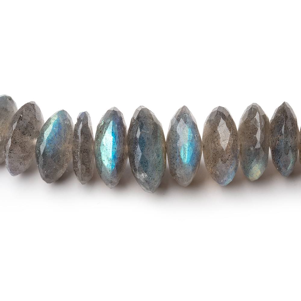 6-13mm Labradorite German Faceted Rondelle Beads 16 inch 103 pieces - Beadsofcambay.com