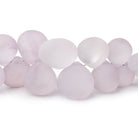 6-14mm Matte Pink Amethyst Plain Hearts 8 inch 41 Beads - Beadsofcambay.com