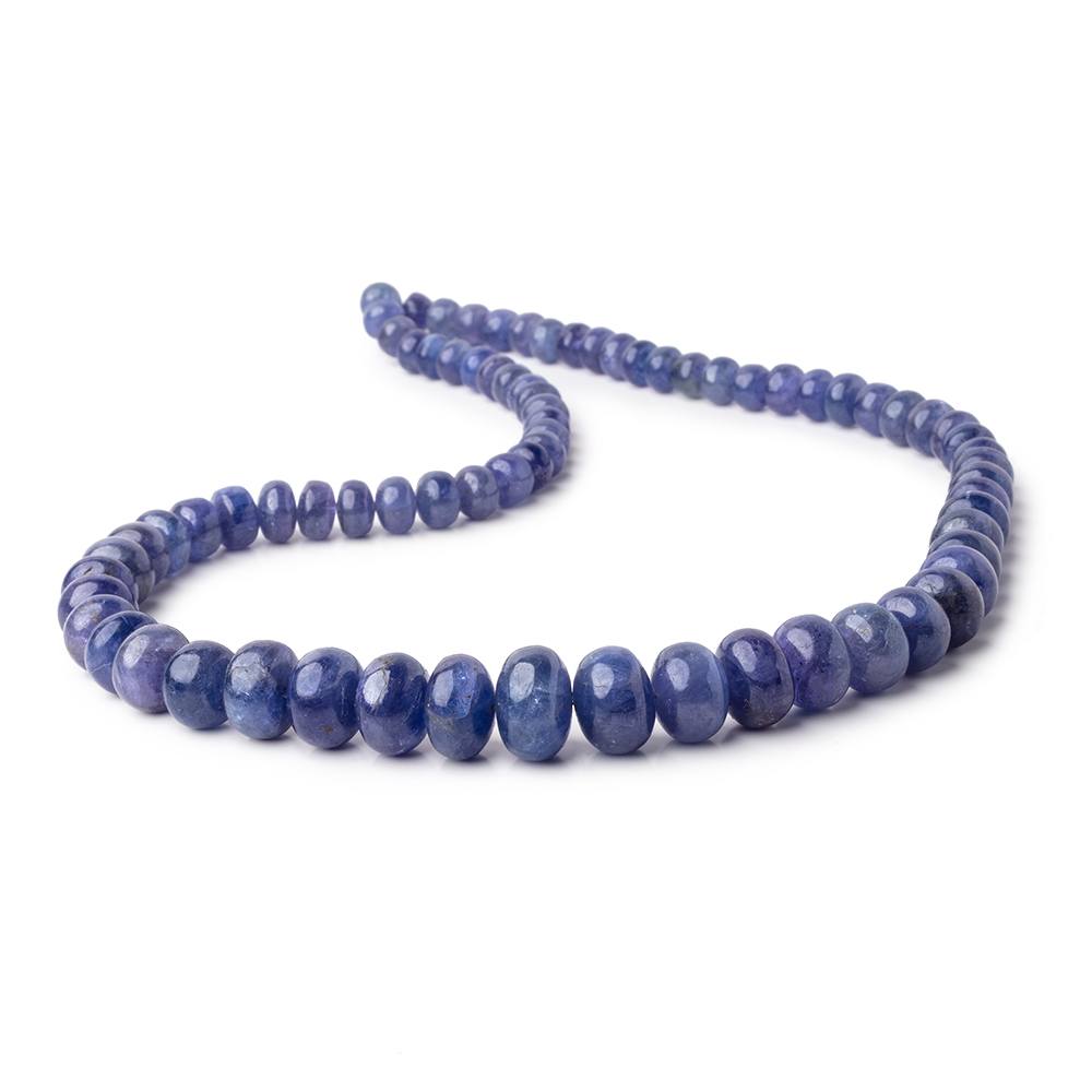 6-14mm Tanzanite Plain Rondelle Beads 18 inch 75 pieces AA - Beadsofcambay.com