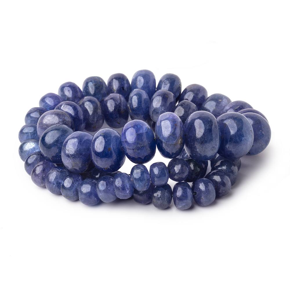 6-14mm Tanzanite Plain Rondelle Beads 18 inch 75 pieces AA - Beadsofcambay.com