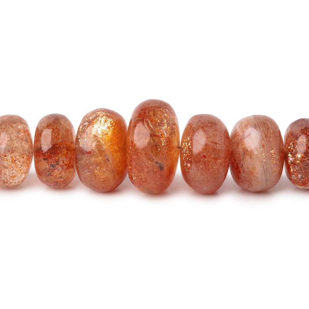6-16.5mm Sunstone Plain Rondelle Beads 18 inch 78 pieces AA - Beadsofcambay.com