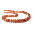 6-16.5mm Sunstone Plain Rondelle Beads 18 inch 78 pieces AA - Beadsofcambay.com