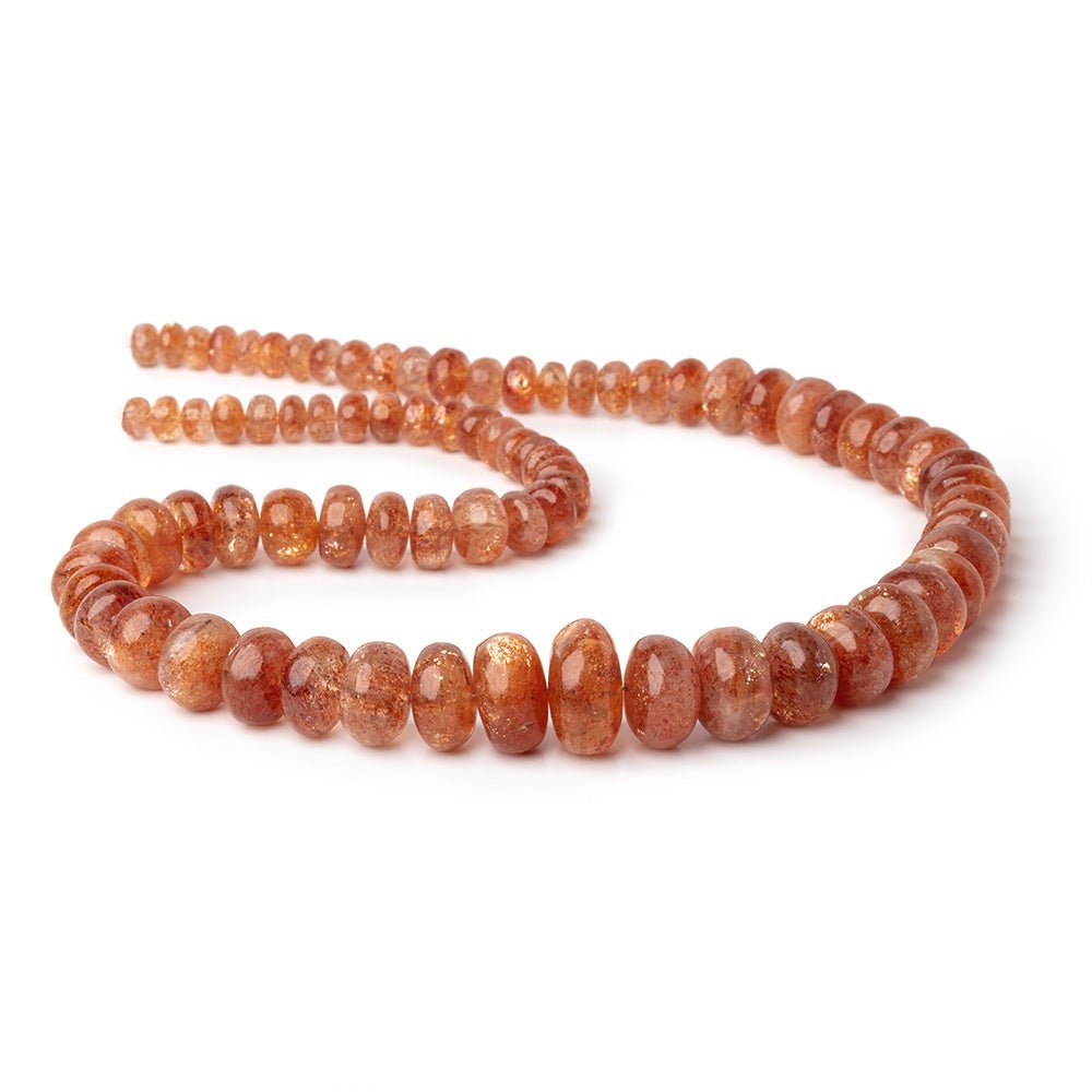 6-16.5mm Sunstone Plain Rondelle Beads 18 inch 78 pieces AA - Beadsofcambay.com
