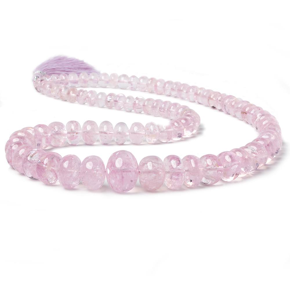 6-16mm Morganite Beads Plain Rondelle, AAA Grade 19 inch 84 pieces - Beadsofcambay.com