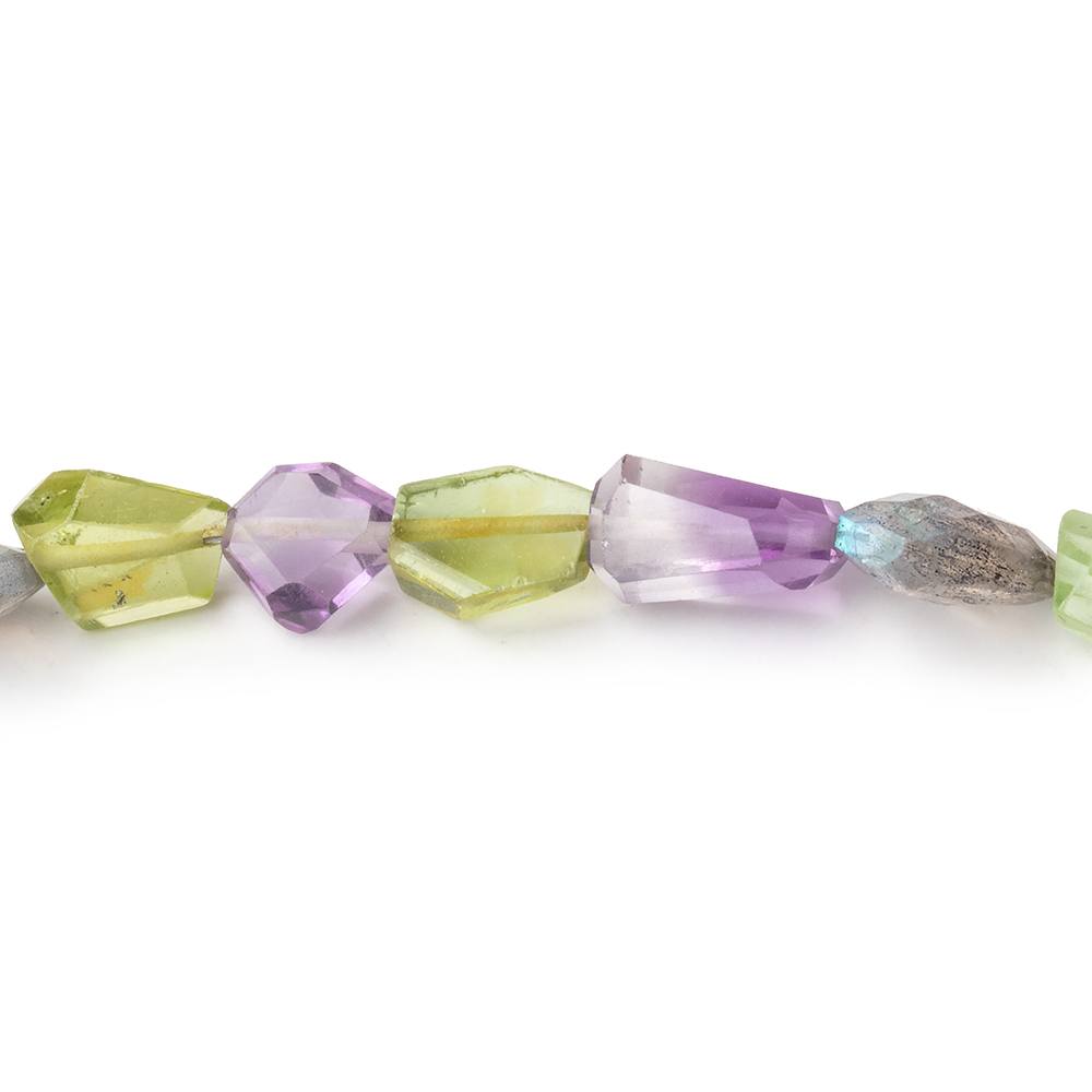6-16mm Multi Gemstone Faceted Nugget Beads 16 inch 47 pieces - Beadsofcambay.com