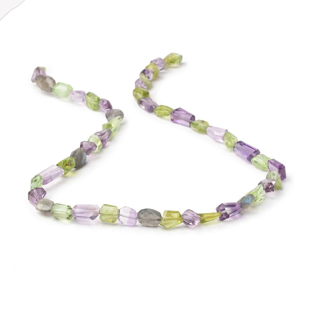 6-16mm Multi Gemstone Faceted Nugget Beads 16 inch 47 pieces - Beadsofcambay.com