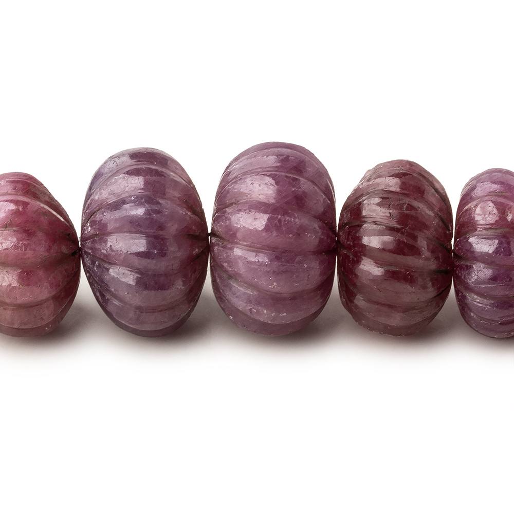 6-17mm Ruby hand carved Melon rondelles 16 inch 63 beads AA - Beadsofcambay.com