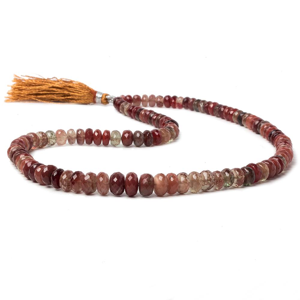 6-6.5mm Andesine Faceted Rondelle Beads 18 inch 118 pieces - Beadsofcambay.com