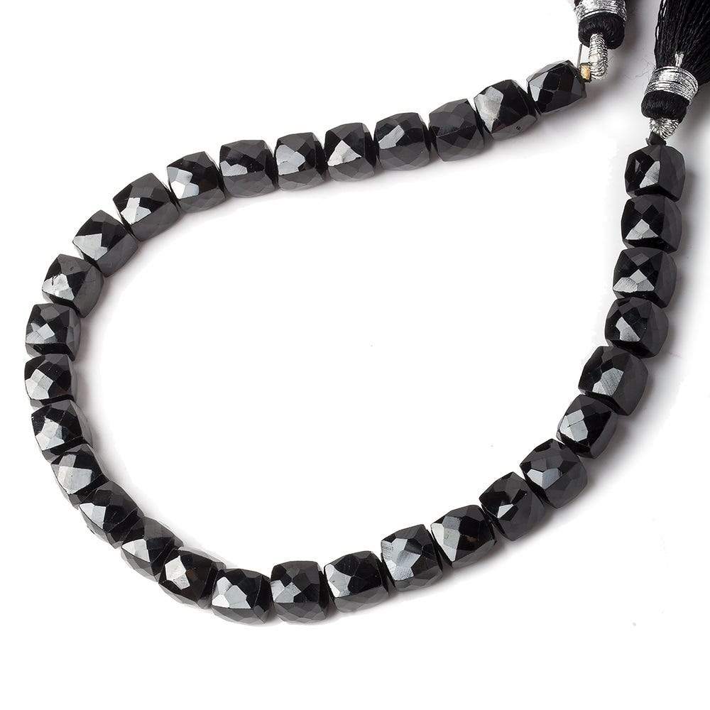 6-6.5mm Black Spinel faceted cube beads 8 inch 31 beads - Beadsofcambay.com