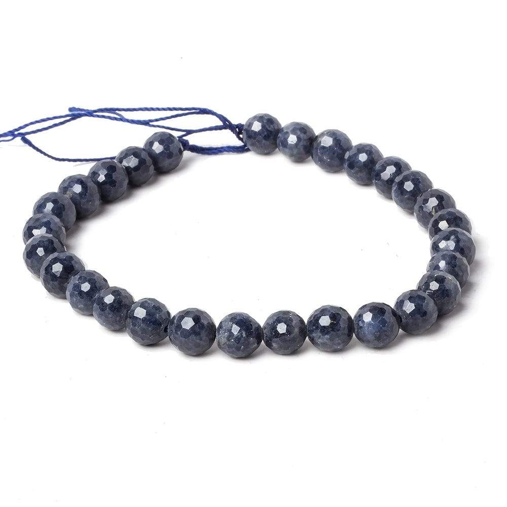 6-6.5mm Blue Sapphire Beads Faceted Round 7 inch 27 pieces - Beadsofcambay.com