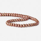 6-6.5mm Dark Rose Champagne Large Hole Off Round Freshwater Pearl 2.5mm drill hole 16 inch 75 pieces - Beadsofcambay.com